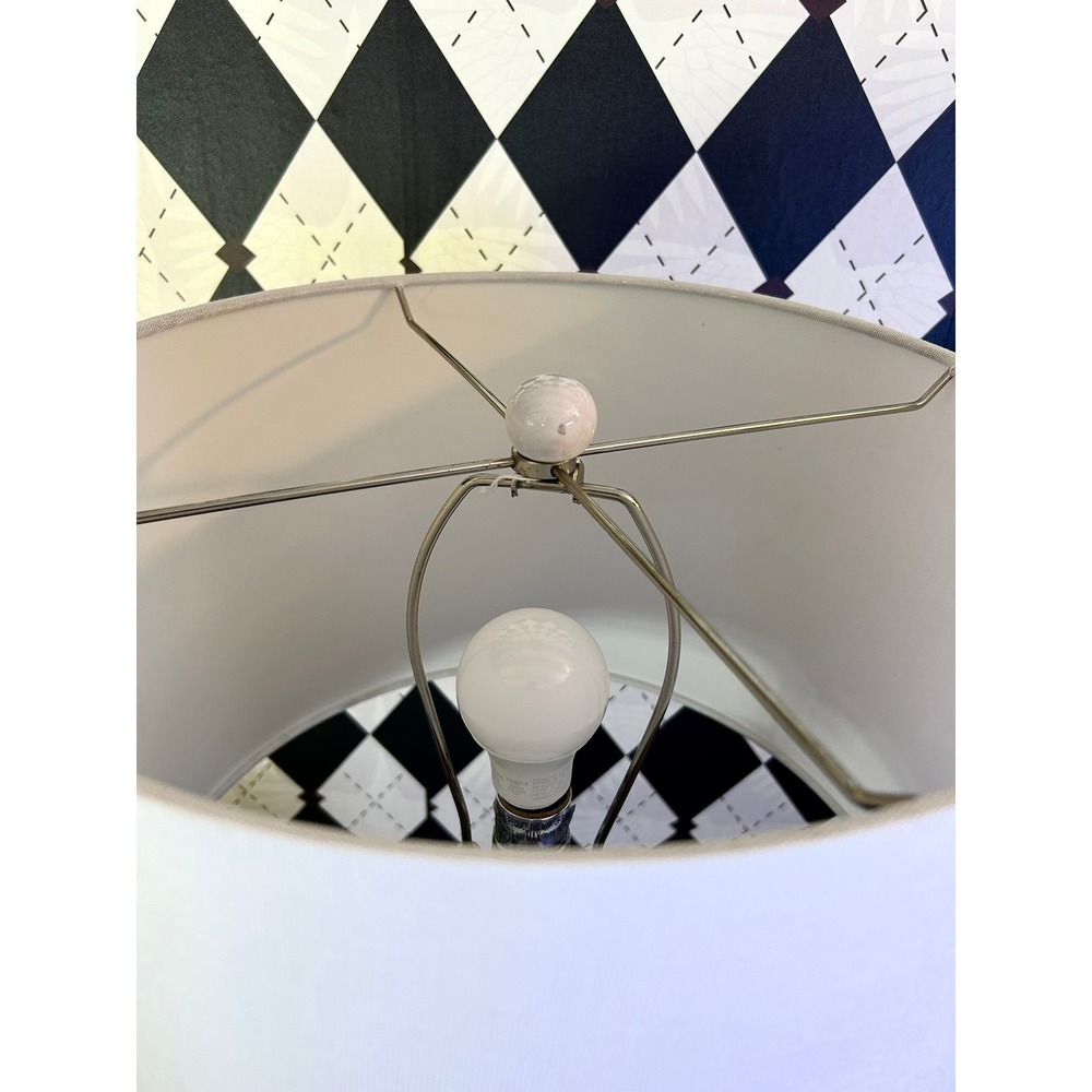 Tall Blue White Chinoiserie Table Lamp Ceramic Bird Floral Ginger Jar 25.5" - Picture 10 of 15